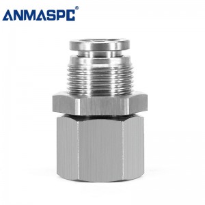 ANMASPC SS Pneumatyske Minimal Fitting Partition Reducer Female Thread Pipe Fitting One Touch Push Quick Tube Connector