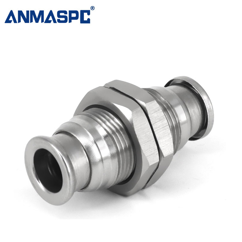 ANMASPC High-end Metric Air Pipe Tandem Plate Quick Insert PM 4/6/8/10/12/16 Väliseinä suoraan pneumaattisen pikaliittimen läpi