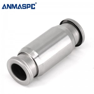 ANMASPC 304 316 스테인레스 스틸 4 6 8 10 12 14 16 mm 튜브 크기 스트레이트 유니온 튜브 빠른 공압 암 커넥터