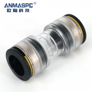 MicroDuct rjochte Push fit Optic Connector 12/10mm foar HDPE pipe 12mm