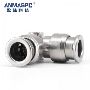 ANMASPC 304 Stainless Steel Union Elbow Push-in fitting Dorong Masuk 4 mm untuk Mendorong Masuk 4 mm, Gaya Koneksi Tabung-ke-Tabung