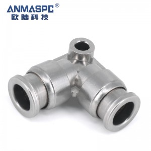 ANMASPC 304 Stainless Steel Union Elbow Push-in fitting Push In 4 mm om Push In 4 mm, Tube-to-Tube Connection Style