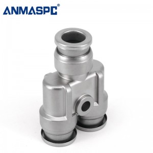 ANMASPC Y-Type Tee Trevägs One Touch Fitting Rör Metallslangkoppling Rostfritt stålkontakt Pneumatisk koppling