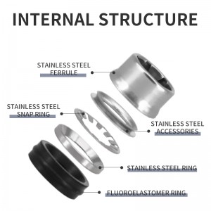 PB-reeks vlekvrye staal pneumatiese passtuk Hoëdruk druk na koppelpas interne heks