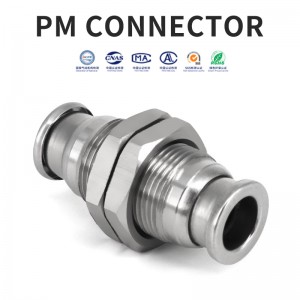 Factory Direct Sale Stainless Steel Air Fittings Bulkhead Pneumatic Fittings Quick Tube Connector Hose Pipe One Touch Push