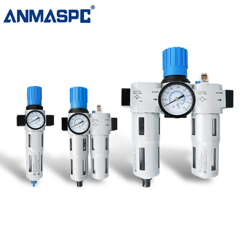 ANMASPC-tehdasmyymälän Kiinan valmistajan ilmalähdeprosessorin kaasusuodatinyhdistelmä alumiiniseoksesta valmistetut pneumaattiset lisävarusteet