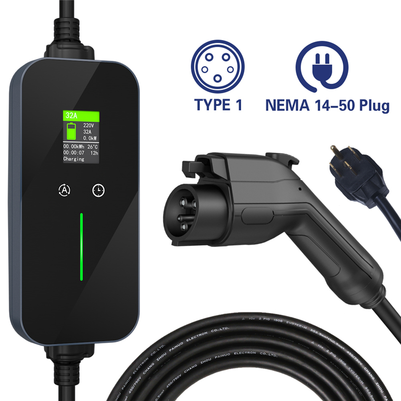 32A EV Chargers For Home Level 2 J1772 Type1 Ho...