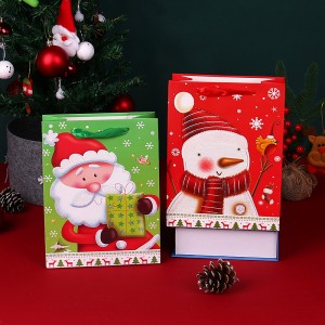 Božična papirnata vrečka z bleščicami