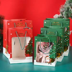 Bossa de paper de regal de Nadal amb nansa per embalar flors