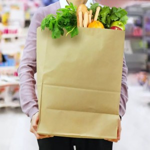 Velika smeđa kraft pakovanje hrane SOS papirna vrećica s logotipom