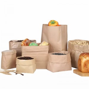 Daghang Brown Kraft Packing Food SOS Paper Bag nga May Logo