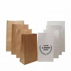 ロゴ付きの大きな茶色のクラフト包装食品SOS紙袋