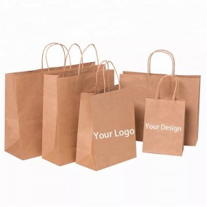 Logo Printed Clothing Gift Shopping Kraft Paper Bag