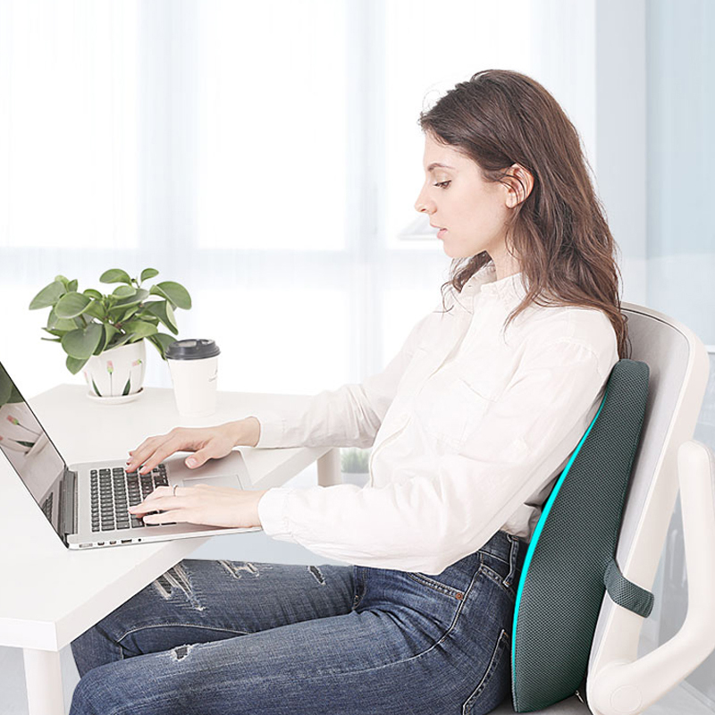 Pinalaking Mesh Ergonomic Memory Foam Spine Support Chair Pillow na May Adjustable Elastic Belt