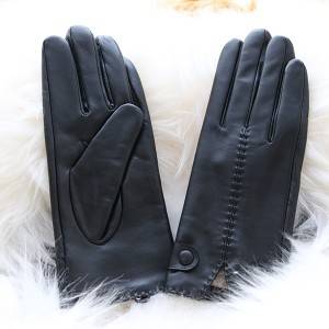 New Arrival China Goatskin Work Gloves - Ladies sheep leather gloves with 2 rows of hand-stitching on back – Fanshen