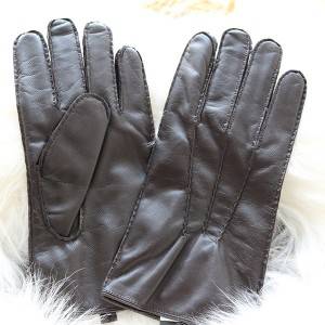 Low price for Kangaroo Skin Gloves - Men lamb leather fleece lined winter gloves with handsewn – Fanshen
