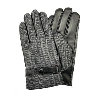 Discount wholesale Blue Leather Gloves - Men lamb/sheep leather fleece lined winter gloves WITH LEATHER BELT – Fanshen