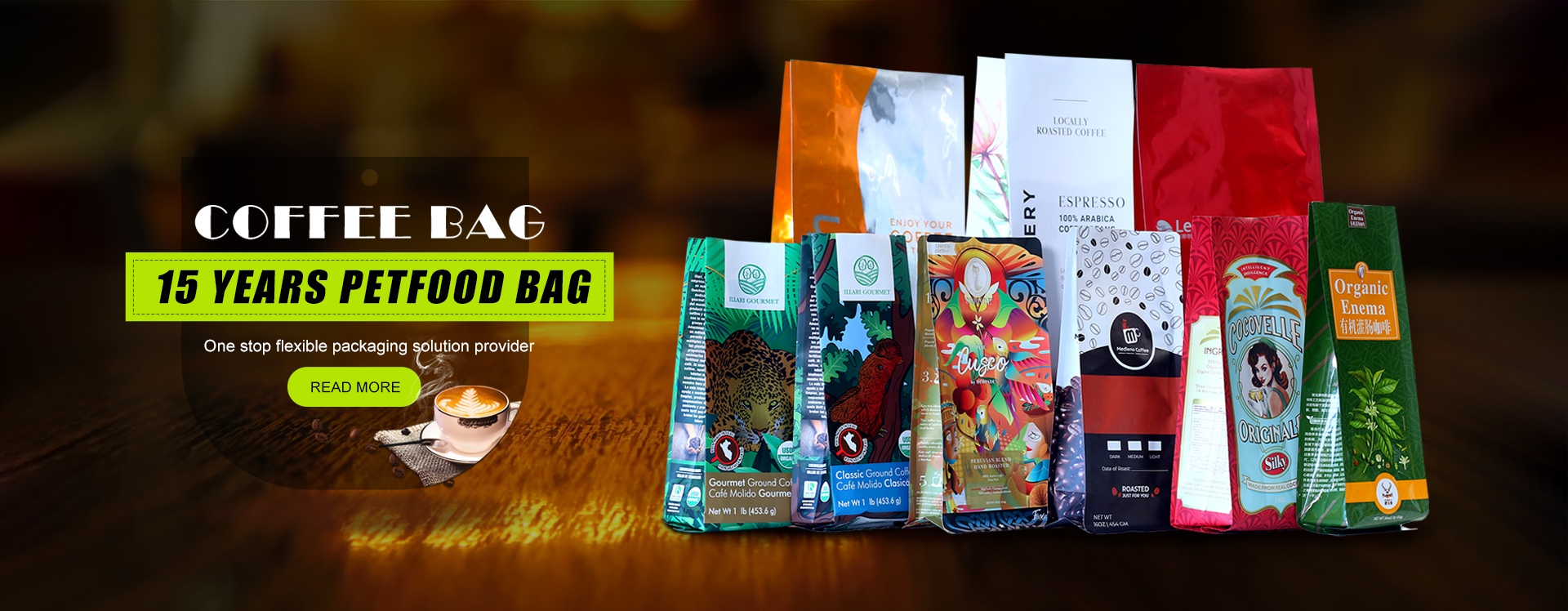 Minfly Packaging Coffee Bag Баннер