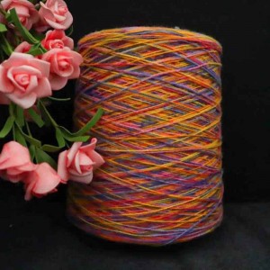 Spray-dyed Yarn With Multiple Irregular Colors.