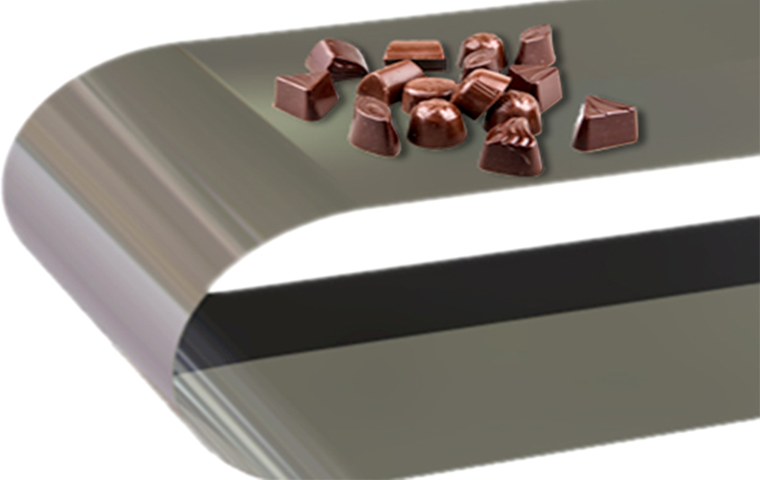 チョコレート生産ライン用スチールベルトの注目の画像