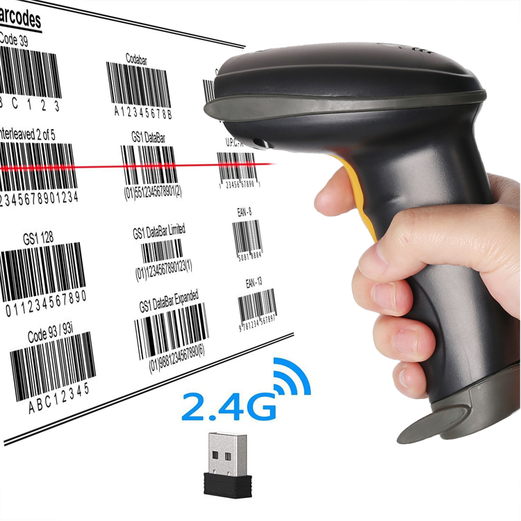 2.4GHz WIFI Handheld Wireless Laser Cordless Barcode Scanner Scan Gun Reader HT 
