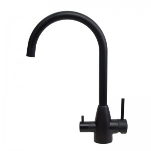 Euro Matt Black Stainless Steel 3 Way Filter Tap with 360 Swivel and Purifier for Kitchen