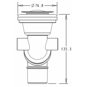 Kit de banheiro flexível com plugue de PVC POP UP superfície cromada PD-14947