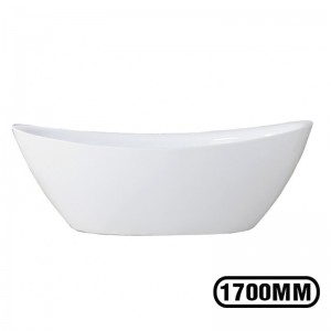 Vasca da bagno ovale 1700x800x710mm Vasca da bagno bianca autoportante in acrilico