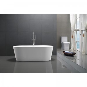 1400x700x580mm ovali vonia Laisvai pastatoma akrilo prijuostė balta vonia