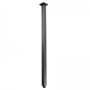 600mm Ceiling Shower Arm Stainless Steel 304 Square Gunmetal Grey
