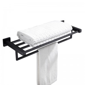Ottimo Matt Black Towel Rack Shelf 600mm Stainless Steel