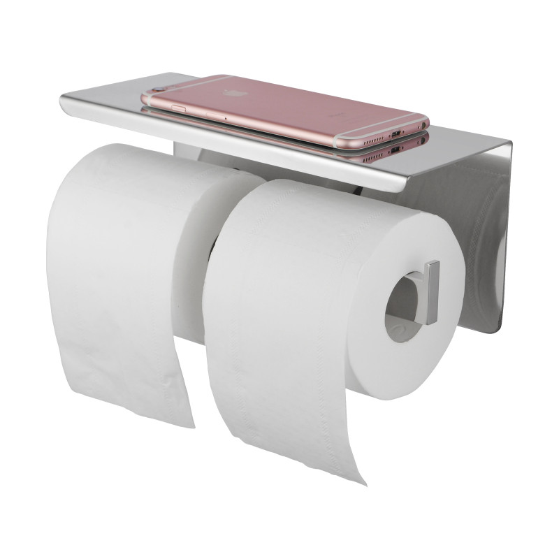 Ottimo Chrome Double Toilet Paper Holder Stainless Steel Mounted