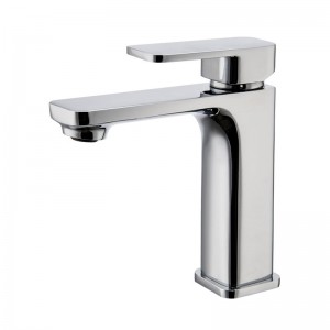 Banyo Soft Square Solid Brass Chrome Basin Mixer Tap Vanity Tap
