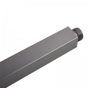 Brazo de ducha de teito de 600 mm de aceiro inoxidable 304 cadrado gris metalizado