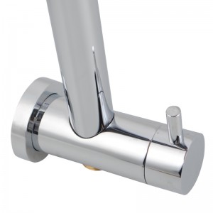 Right Angle Round Chrome Twin Shower Rail Top Water Inlet