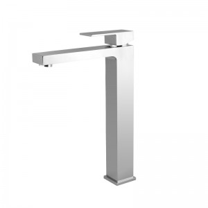 I-Ottimo Solid Brass Square Chrome Tall Basin Mixer Tap Vanity Tap Bench Top