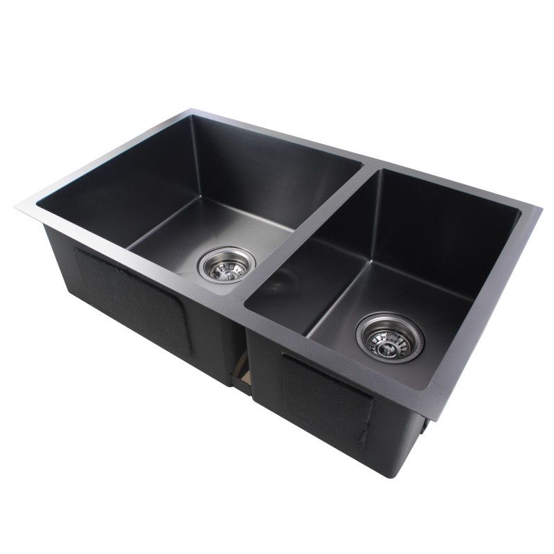 710x450x205mm 1.2mm Dark Grey RVS Handmade dûbele bowls Top / Undermount Kitchen Sink
