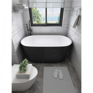1500x750x580 mm Ovalt badekar Frittstående Akryl Svart badekar