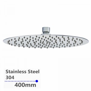 400mm 16″ Stainless Steel Babak Chrome Super-langsing Curah Hujan Kepala Pancuran