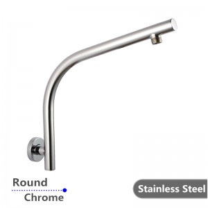 Round Chrome Goose-neck Wall Mounted Shower Arm Stainless Steel 304