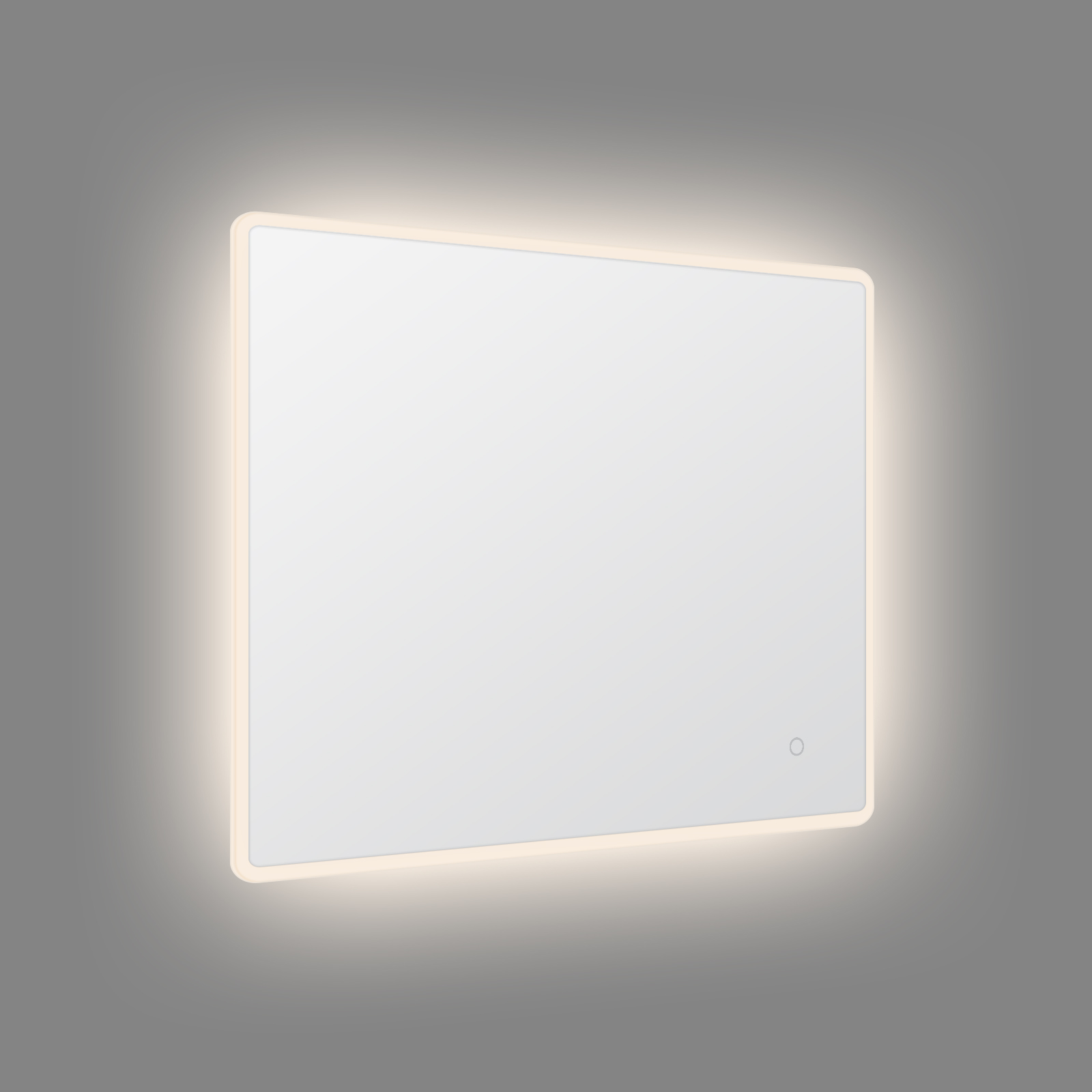 Ristküliku servaga valgustatud LED-peegel, ümmargune nurk