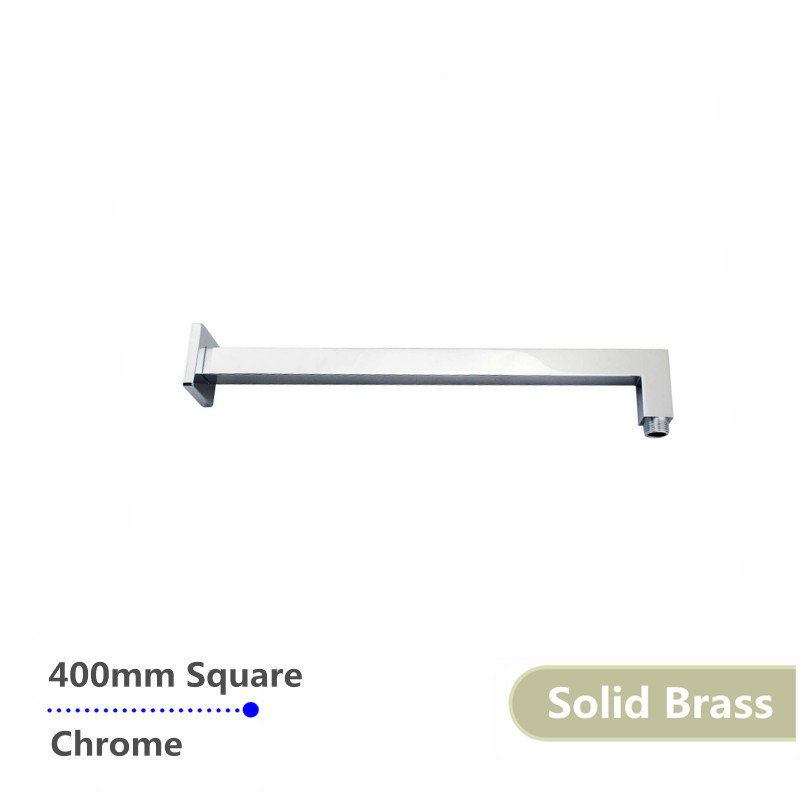 400mm Square Chrome Khoma Lamkuwa Wokwera Shower Arm Solid Brass