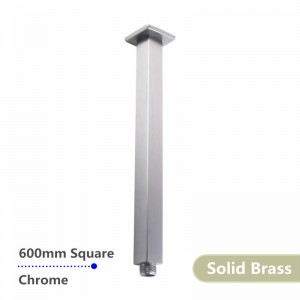 600mm Square Chrome Ceiling Shower Arm ທອງເຫຼືອງແຂງ