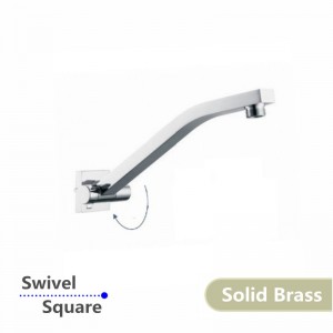 Square Chrome Swivel Wall Agesin Shower Arm