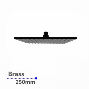250mm 10″ Solid Brass Matt Black Square Rainfall Shower Head