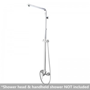 Square Chrome Bottom Water Inlet Twin Shower Rail na May Mixer Tap