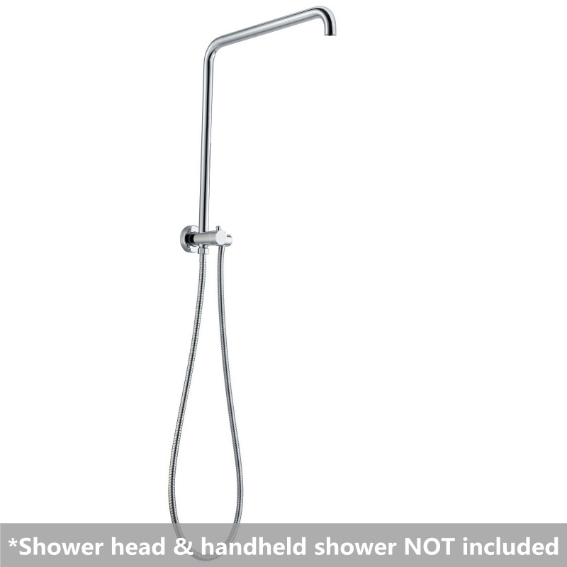 300mm Taas nga Round Chrome Top Water Inlet Twin Shower Rail
