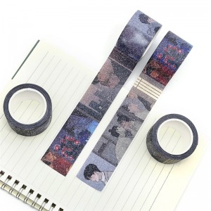 10mx15mm Custom Autumn Halloween Glitter Washi Tape til feriedekoration