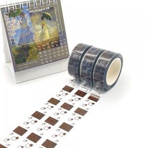 กระดาษบรรจุภัณฑ์แบบกำหนดเองฟอยล์สีทองสำหรับตกแต่งอัลบั้ม Overlay Washi Tape