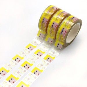 Custom Printing Cute Pola Overlay Washi Tape pikeun Karajinan DIY